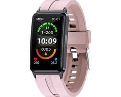 DrPhone GlucoSense Plus - Smartwatch PPG + ECG Hartslagmeter - Glucosemeter - Gezondheidsband Fitness Tracker - Roze