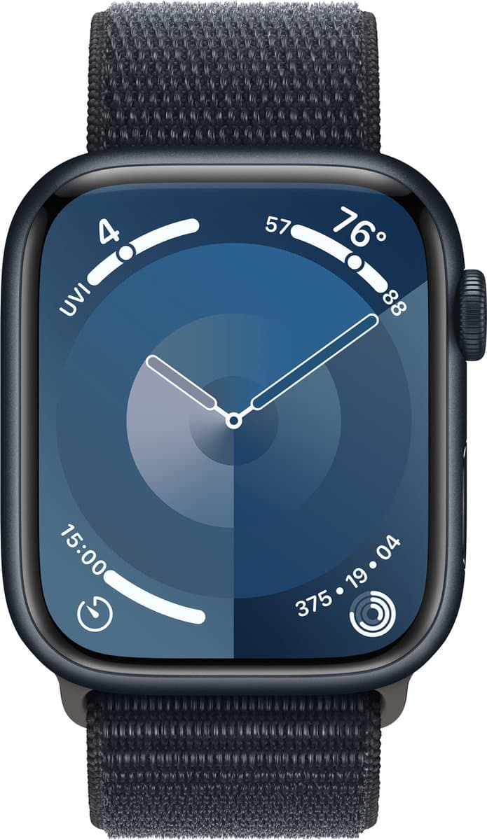 Apple Watch Series 9 - 45mm - Case with Midnight Sport Loop - Middernacht Aluminium — afbeelding 1
