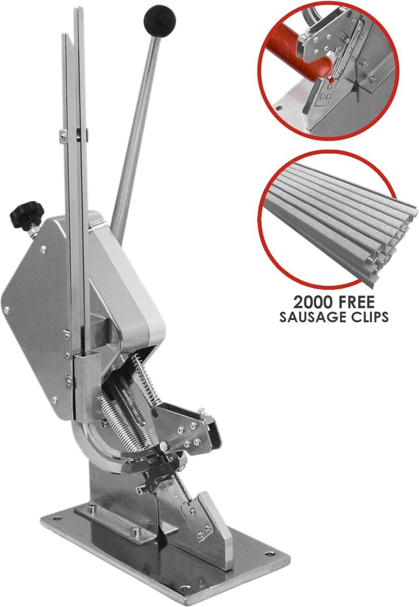 Stalen Worstklem - Handmatige Sausage Clipper - 2000 Aluminium Clips - Duurzaam Staal - 10 kg Gewicht - 590mm Hoogte - 185mm Breedte - 360mm Lengte — afbeelding 1