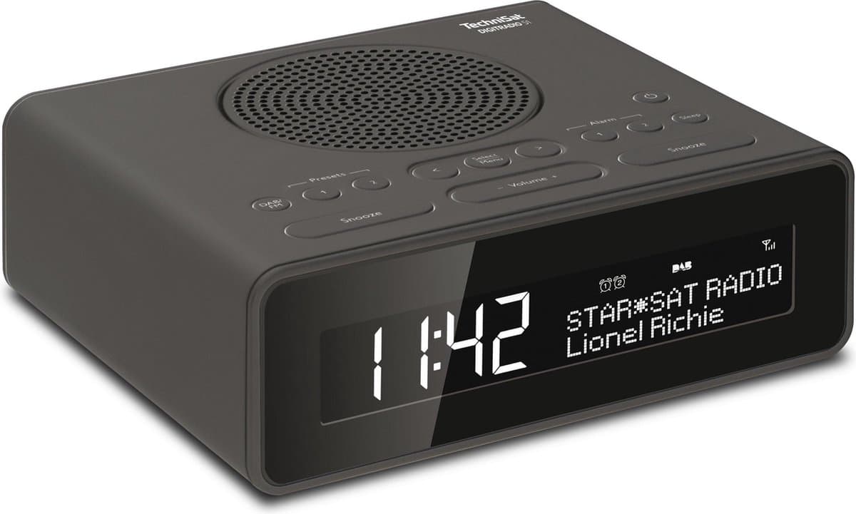 TechniSat DIGITRADIO 51 - DAB+ wekkerradio (DAB, FM, wekkerradio, wekker met twee instelbare wektijden, sluimerfunctie, slaaptimer, dimbaar display, hoofdtelefoonaansluiting) zwart — afbeelding 1