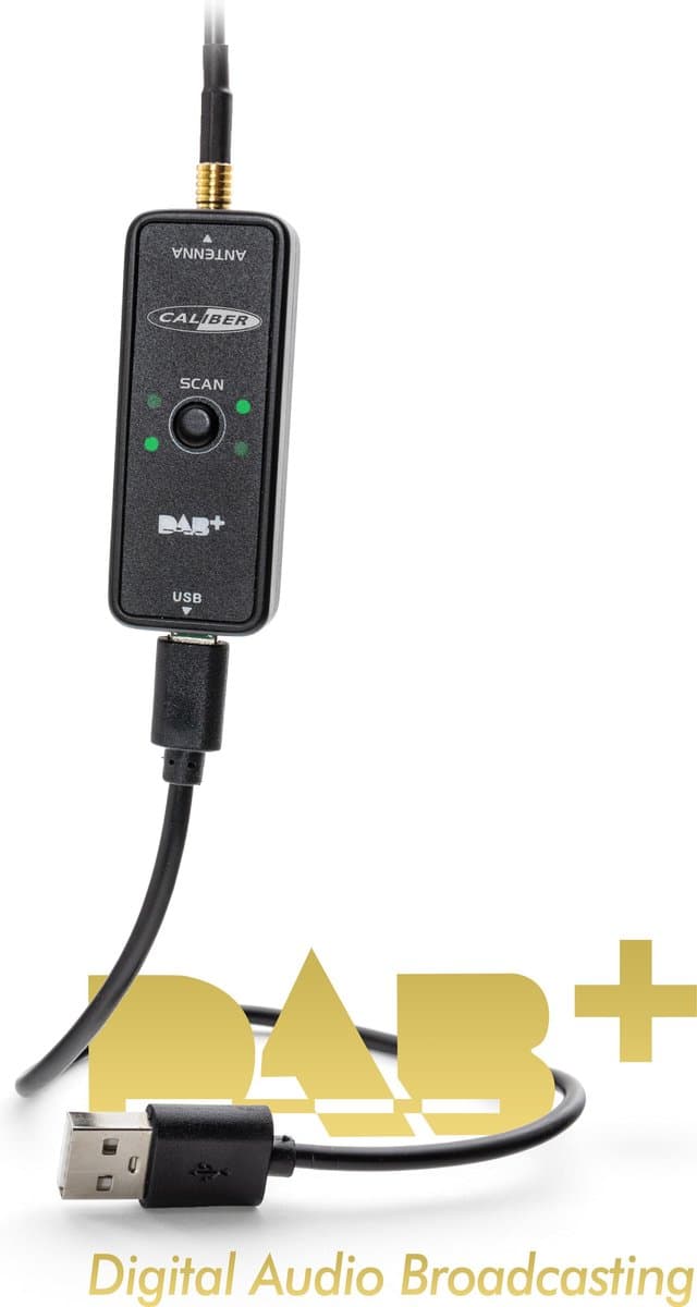 Caliber DAB ontvanger - DAB adapter - Ontvang DAB in je auto - Aansluiten via USB - Kleur Zwart (RDAB30) — afbeelding 1