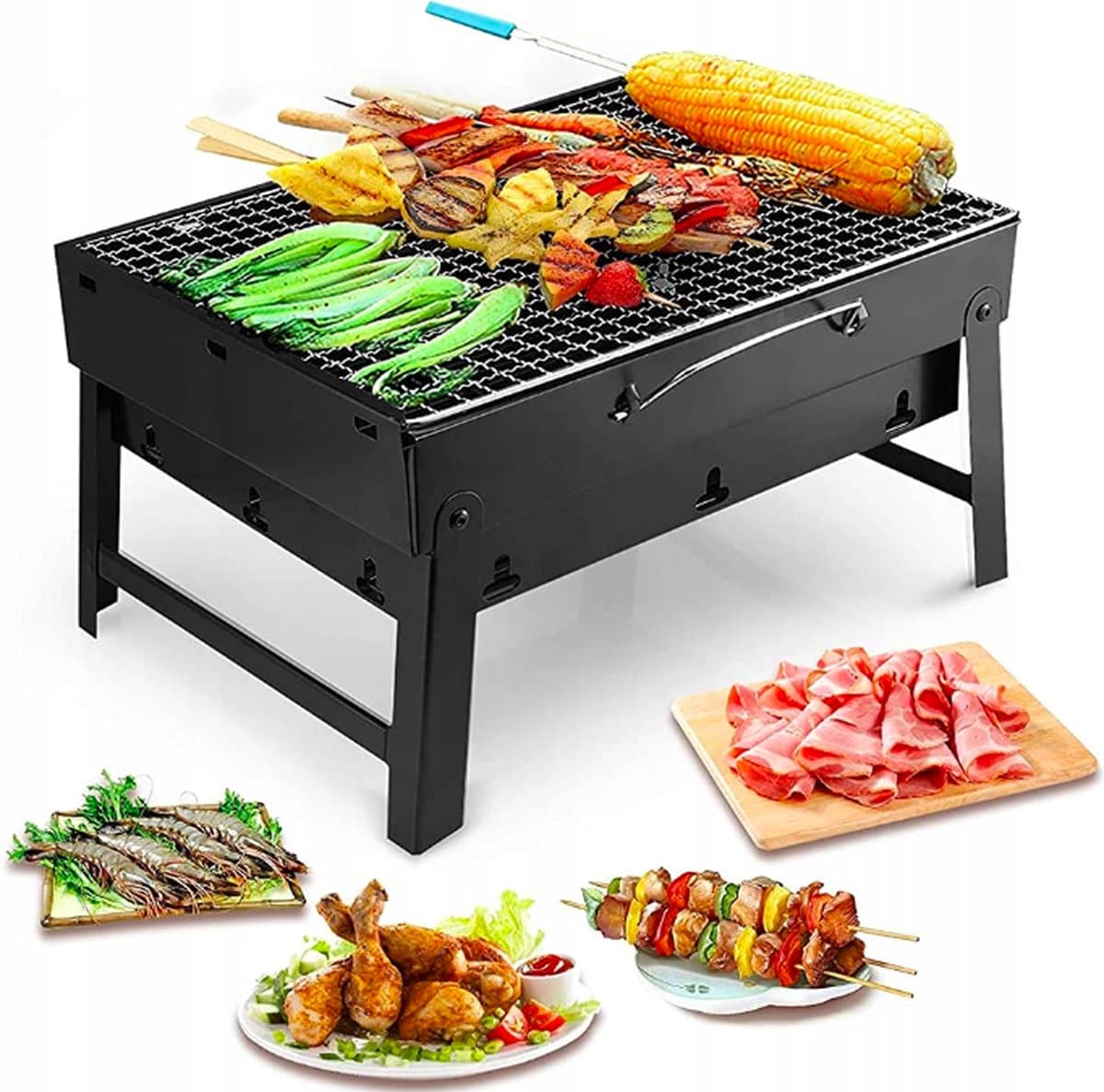 Draagbare BBQ - Houtskool Barbecue - Opvouwbaar - Barbecue - 35 x 27 cm - Camping Barbecue - Kamperen - Reis BBQ - Festival Barbecue - Grill — afbeelding 1