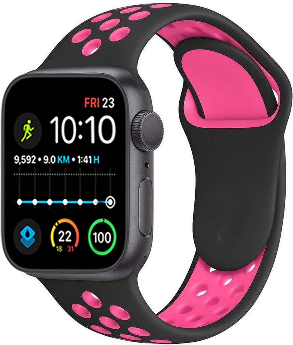 Royal Supplies RF-93 - Smartwatch - Smartwatch Dames - Smartwatch Heren- Screenprotector-2026- Roos/zwart — afbeelding 1