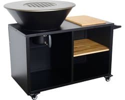 sweeek - Kookvuurschaal ø80cm met grillrooster en opbergruimte, l 138 x d 82 x h 114 cm