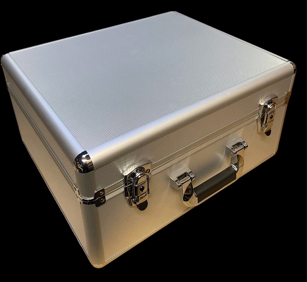 Vinylkoffer voor 250 - 300 singles / Zilver aluminium / platenkoffer - Vinylsingles - Singlekoffer - Vinyl - Koffer - platen — afbeelding 1