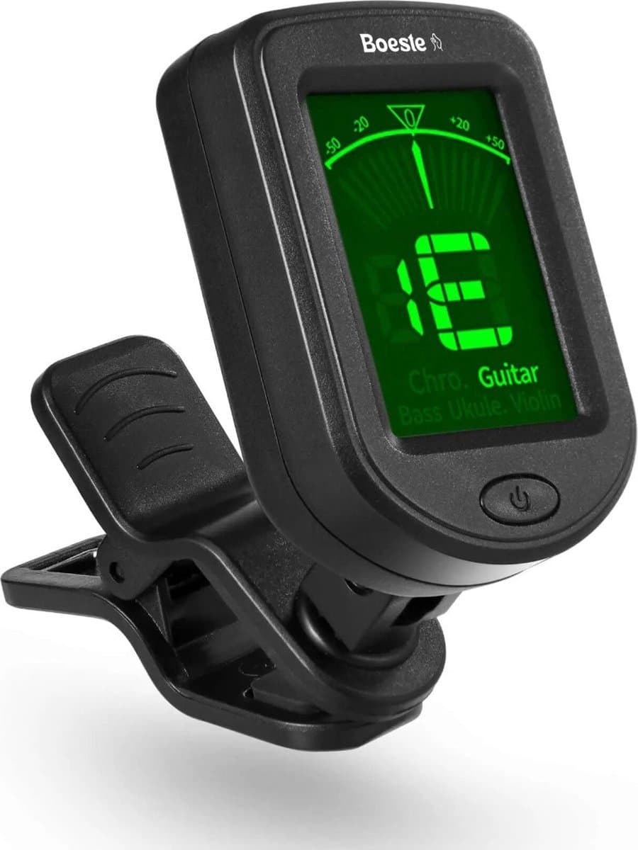 Boeste® Digitale Gitaartuner met LCD Display - 360° Draaibaar & Clip-On - Professionele Stemapparaat voor Akoestische & Elektrische Gitaar — afbeelding 1