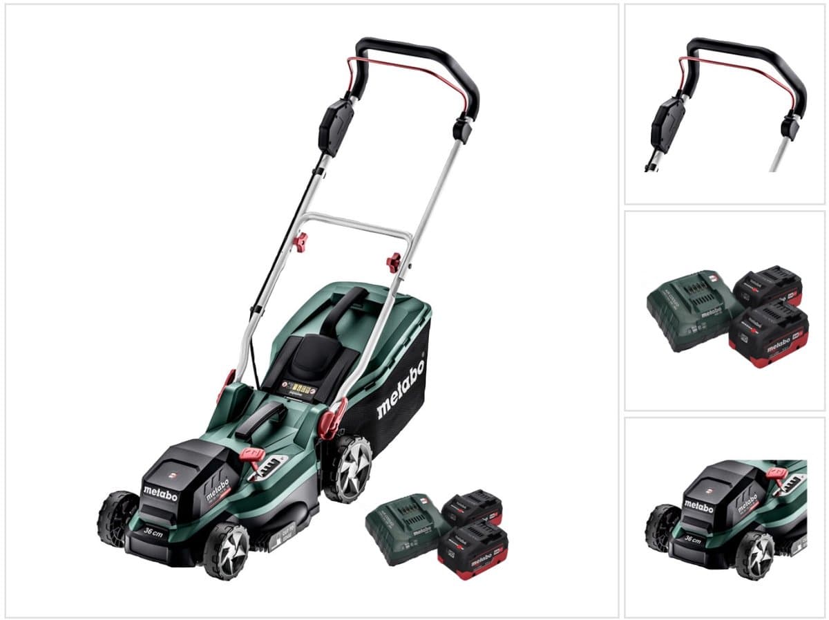 Metabo RM 36-18 LTX BL 36 accugrasmaaier 36 V ( 2x 18 V ) LTX Brushless + 2x accu 5,5 Ah + lader — afbeelding 1