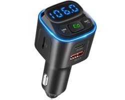 Wegman Bluetooth FM Transmitter - Handsfree Bellen Auto Carkit - Bluetooth Adapter Auto - 36W Autolader USB C - SD Kaart - USB Stick - USB C Lader