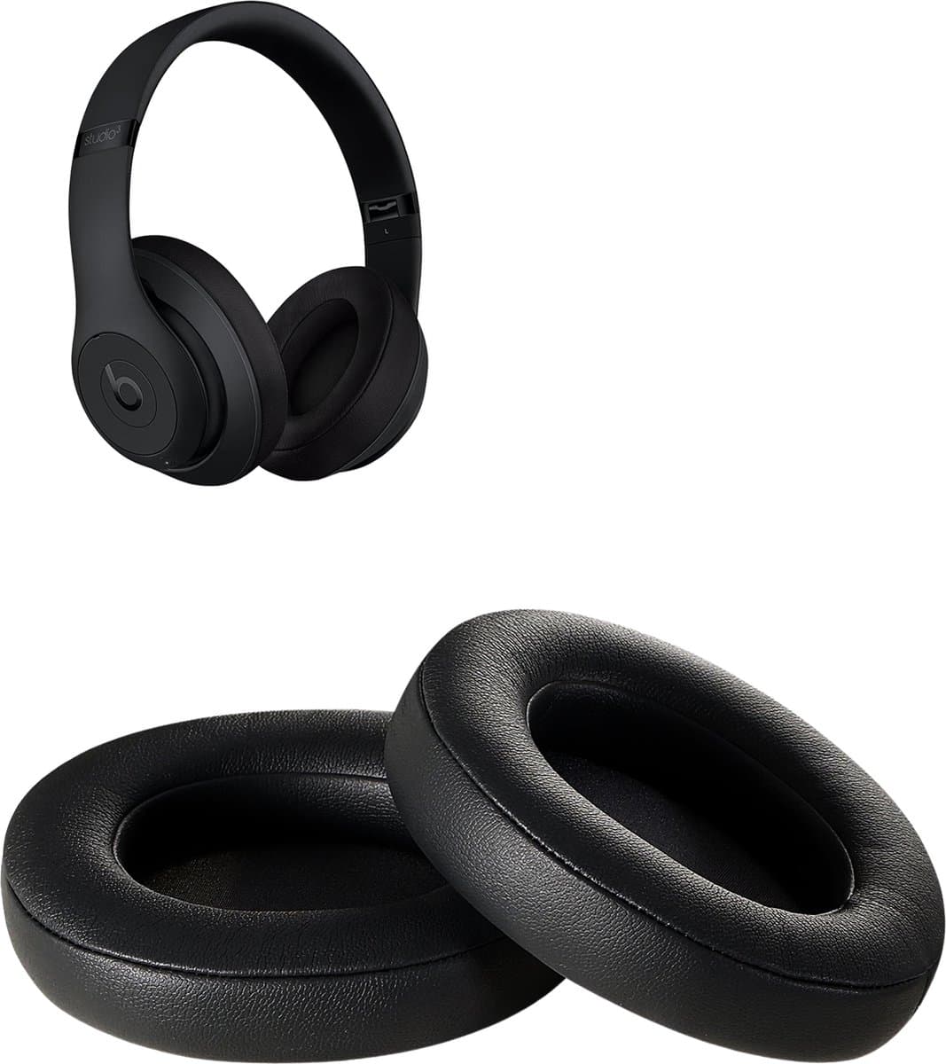 Oorkussens geschikt voor Beats By Dr. Dre Studio 2.0/3.0 wireless - Koptelefoon oorkussens voor Beats Studio zwart — afbeelding 1