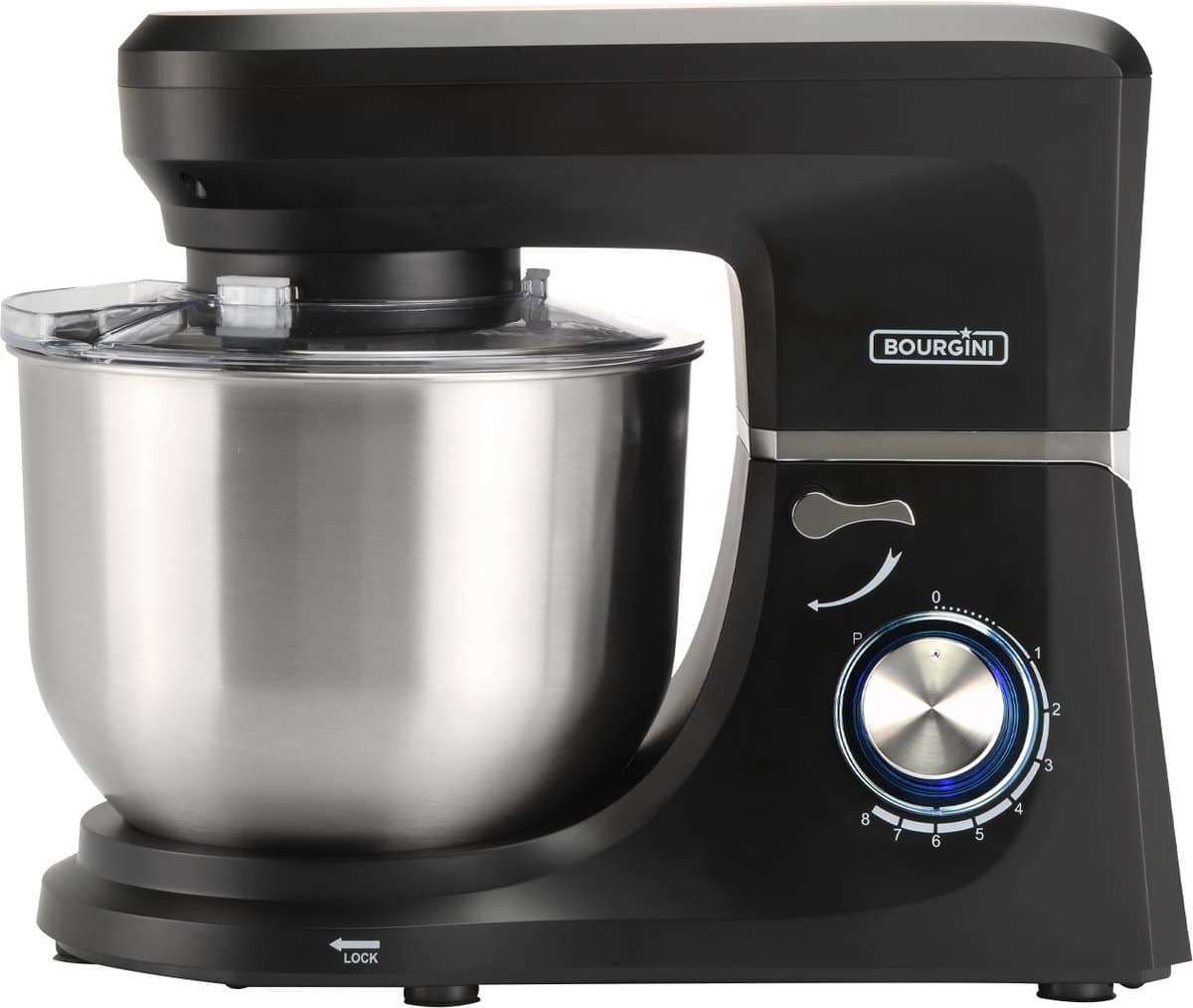 Bourgini Master Kitchen Chef Keukenmachine - 6,2L Mengkom - 1300W - Zwart - Keukenrobot - Keukenmixer — afbeelding 1