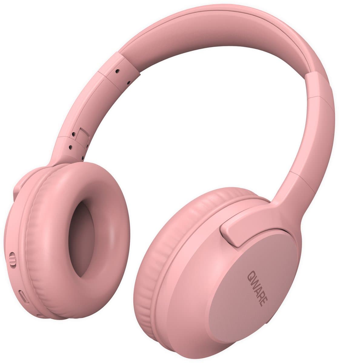 Qware - Draadloze Koptelefoon - Draadloos- Bluetooth 5.1 - Headset - Headphone - Volumeknoppen - USB-C - 20h luisteren op 50% - Vouwbaar Design - Roze — afbeelding 1