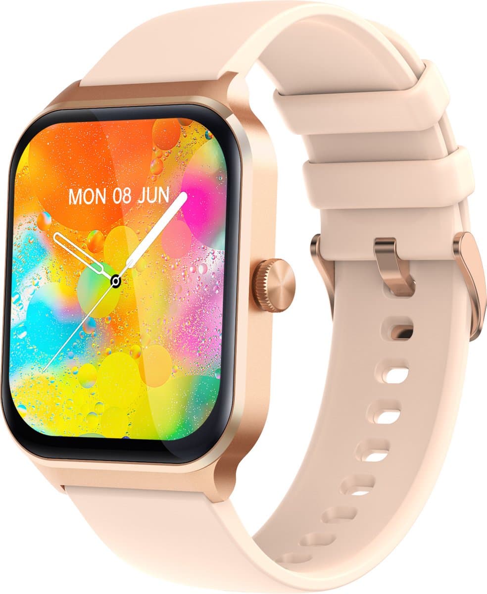 oTronica Smartwatch dames - Smartwatch Heren - Stappenteller - Full Screen - Fitness Tracker - Activity Tracker - Smartwatch Android & IOS - Rose Gold — afbeelding 1