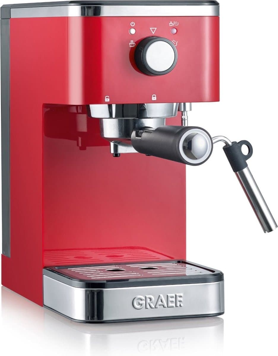Graef Salita Espresso piston machine ES403 Rood compact 14 cm breed 1400 Watt voor losse koffie en koffiepads — afbeelding 1