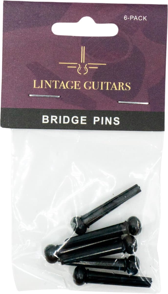 Premium Brugpinnen zwart akoestische gitaar - Set (6 stuks) Brugpin - Pinnen voor gitaar - Gitaar volwassenen - Gitaar kind — afbeelding 1
