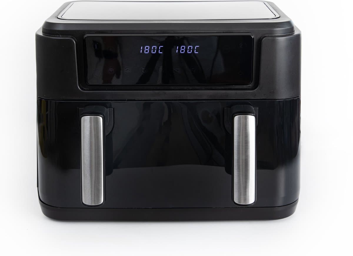 Gastronoma Airfryer - Heteluchtfriteuse 10L - 10 programma's - 2 Dual zones afzonderlijk bakken - PFAS vrij - Incl. accessoires - 18290008 - Zwart — afbeelding 1