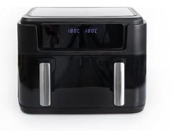 Gastronoma Airfryer - Heteluchtfriteuse 10L - 10 programma's - 2 Dual zones afzonderlijk bakken - PFAS vrij - Incl. accessoires - 18290008 - Zwart