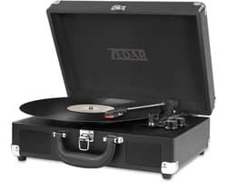 Platenspeler Bluetooth - Retro - Koffer - Met ingebouwde speaker - Zwart van Zedar