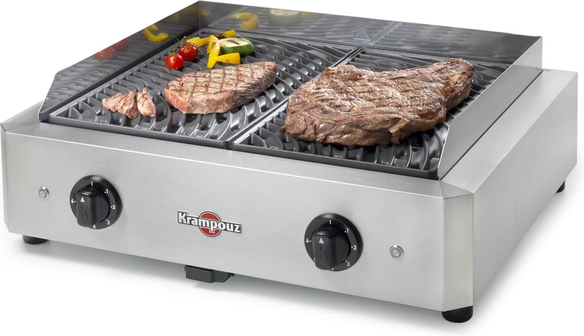 vrijstaande elektrische barbecue 2x1700w - krampouz - gecim2oa00 — afbeelding 1