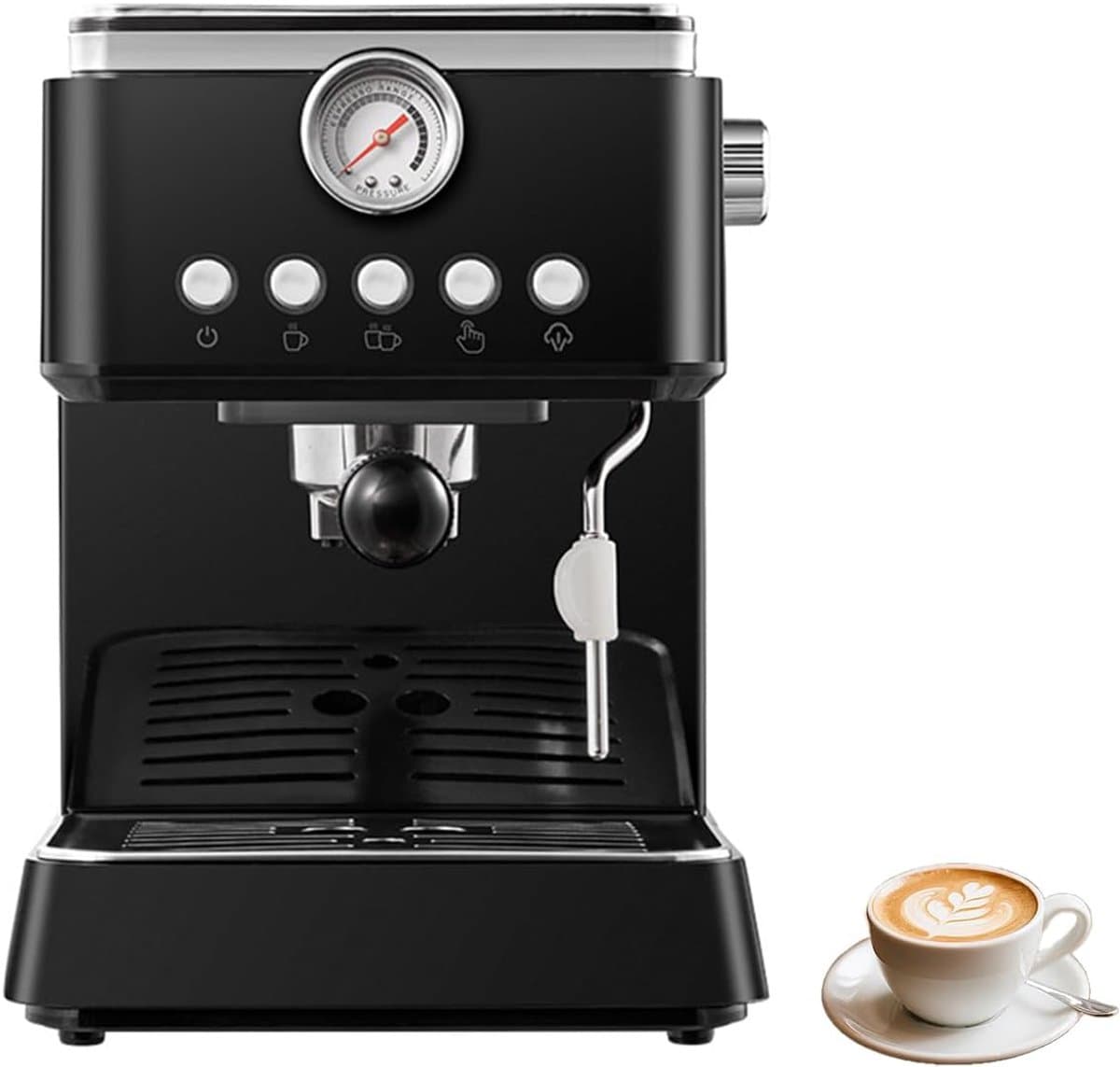 Espressomachine - Meerdere standen en nauwkeurige temperatuurregeling - Ideaal voor thuisbarista's - Uitgerust met stoomfunctie - Zwart — afbeelding 1