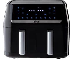 Dubbele Heteluchtfriteuse - Airfryer met 2 Manden - Gezinsmaaltijden Bereiden - Slimme Sync Functie - 10 Quarts - Zwart