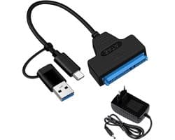SATA naar USB Adapter - USB Converter Harde Schijf - Data Overzetten - Met Externe Voeding
