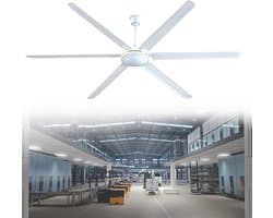 Plafondventilator - Industriële ventilator - Ruimte Koelen - Zonder Verlichting - 200 cm - Zwart