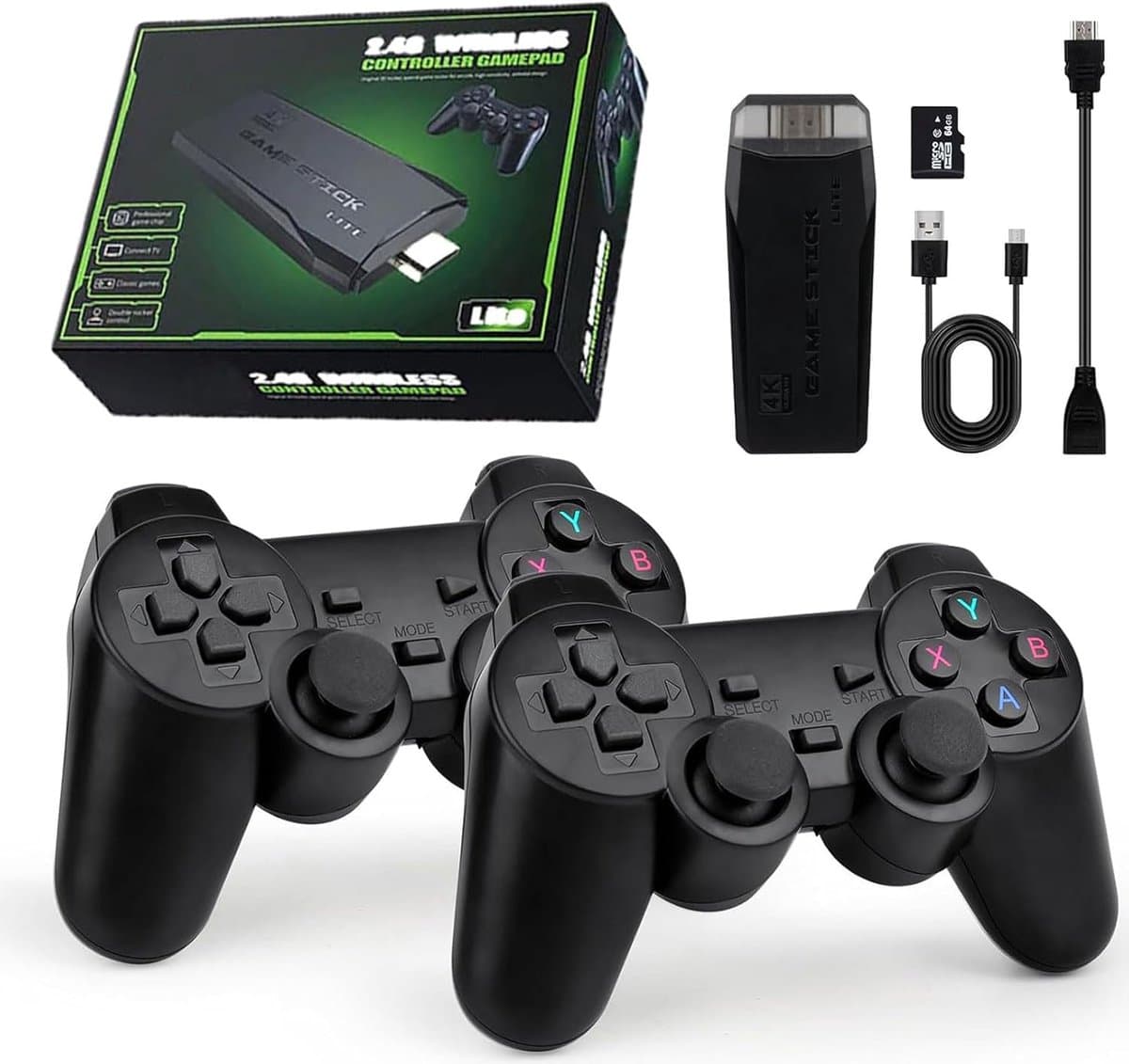 Retro Game Console | Spelconsole | 64 GB | 4K HDMI | 2 Draadloze Controllers 2.4G | Plug & Play TV | Retrogaming Console — afbeelding 1