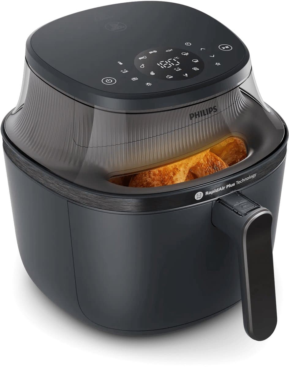 Philips 3000 Series Airfryer - NA340/00 - Kijkvenster - RapidAir Plus - 7.2L - Tot 6 Personen - Zwart — afbeelding 1