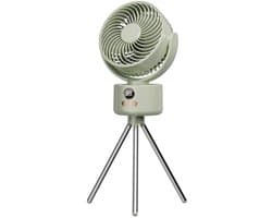 Bureau ventilator – Mini ventilator – Campingventilator - USB ventilator – Met statief - 3600 mAh – 3 snelheidsstanden – Automatisch zwenkend – Draagbare ventilator voor thuis, kantoor camping –15*8.5*39cm - Lichtgroen