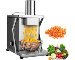 Elektrische Groentesnijder - Keukenmachine Fruit - Snel Ingrediënten Snijden - Krachtige Koper Motor - 75 kg Per Uur - Zilver