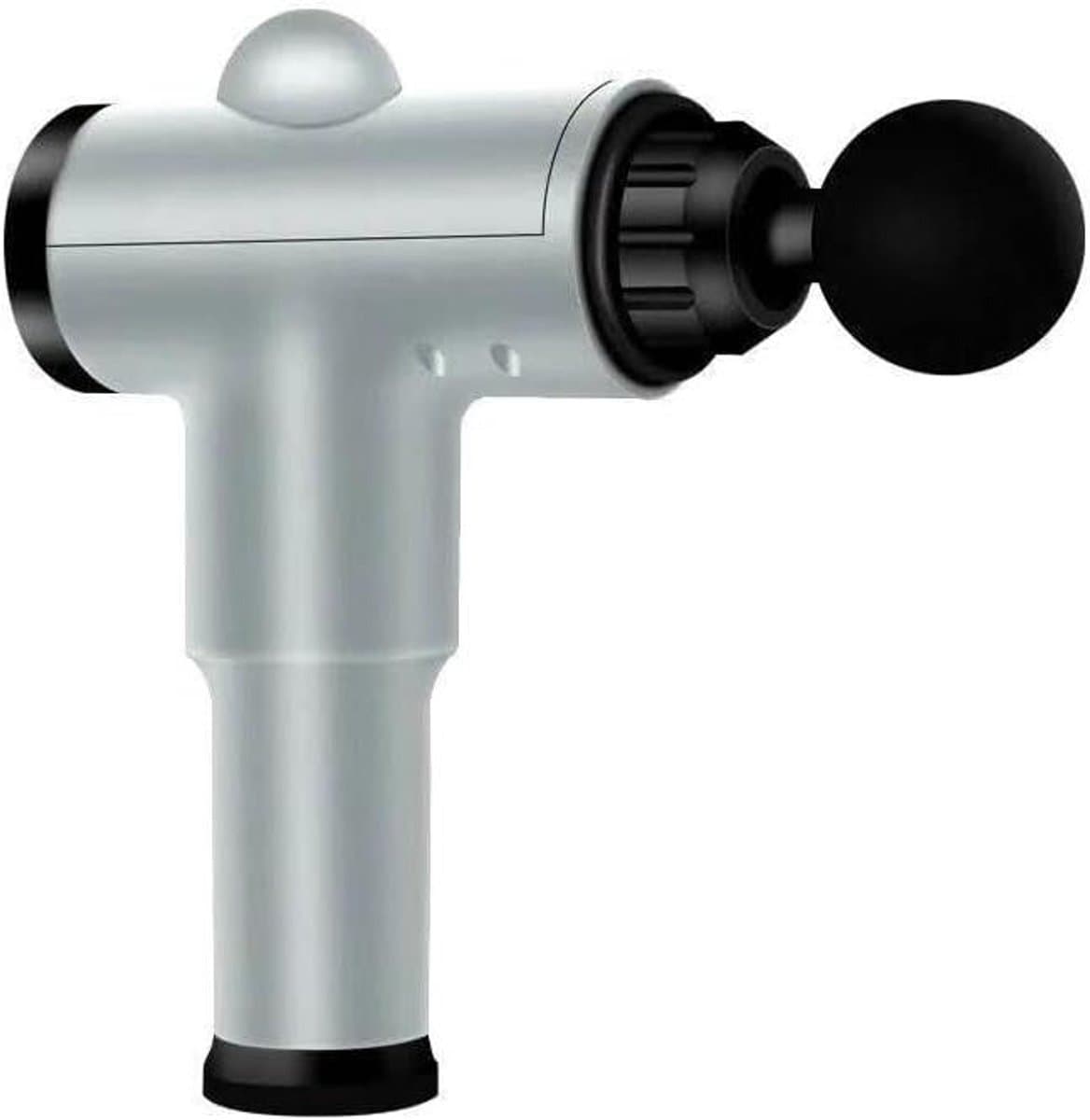 Mini Massage Gun - Fascia Gun - Spierherstel - 6 Intensiteitsversnellingen - 4 Massagekoppen - Zilver — afbeelding 1
