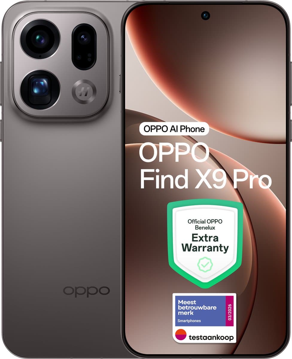 OPPO Find X9 Pro 5G 16+512GB Titanium Charcoal - Extra Garantie — afbeelding 1