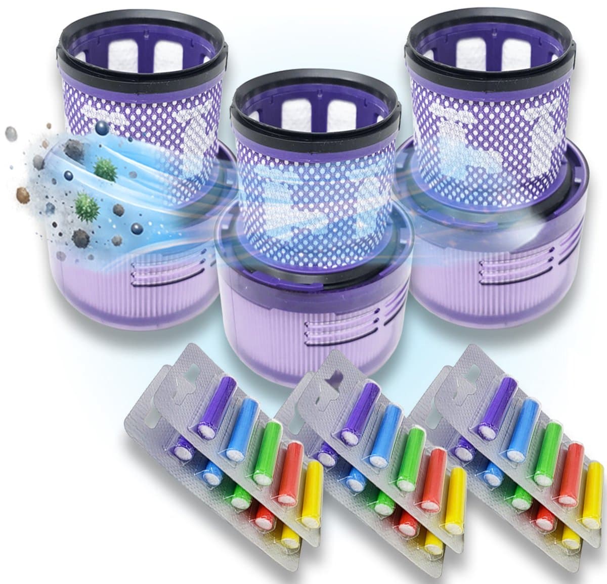 3 Stuks wasbare filters geschikt voor Dyson v11 v15 - SV14 SV15 SV17 SV22 SV28 SV47 +30x geurstaafjes vervangt: #970013-02 #97001302 — afbeelding 1