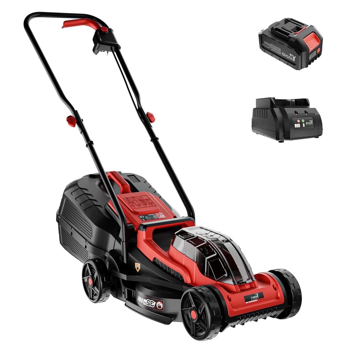 Elektrische Grasmaaier - Accu Grasmaaier Handmaaier - Gazon Onderhouden - Brushless Motor - 320mm Maaibreedte - Zwart — afbeelding 1
