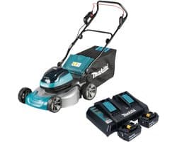Makita DLM 466 PG2 accu-grasmaaier 36 V (2x 18 V) 46 cm borstelloos + 2x accu 6,0 Ah + oplader