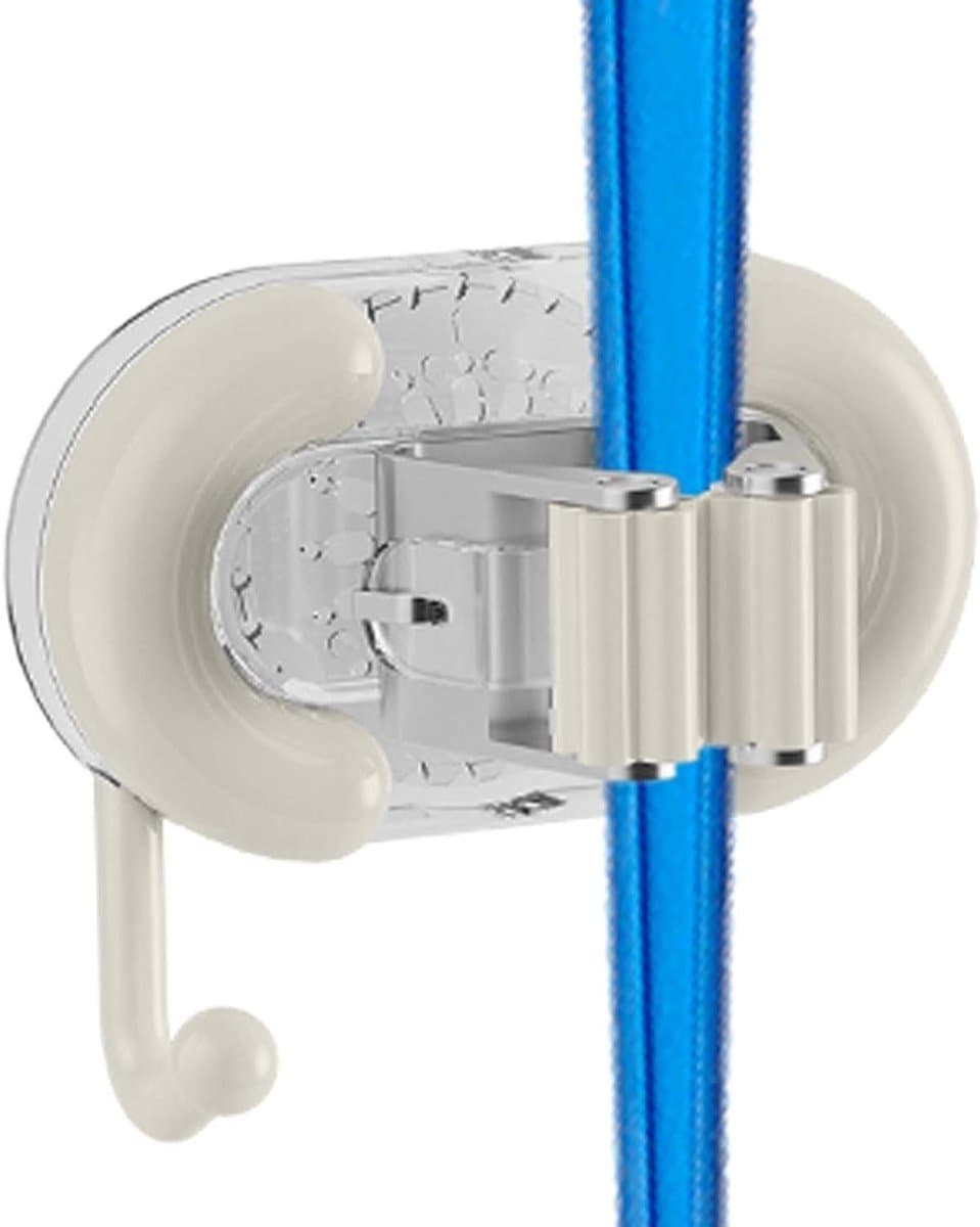 Stofzuiger Klem - Hanger Houder - Orde Thuis - Zonder Boren - 6.5 cm Hoogte - Romig — afbeelding 1