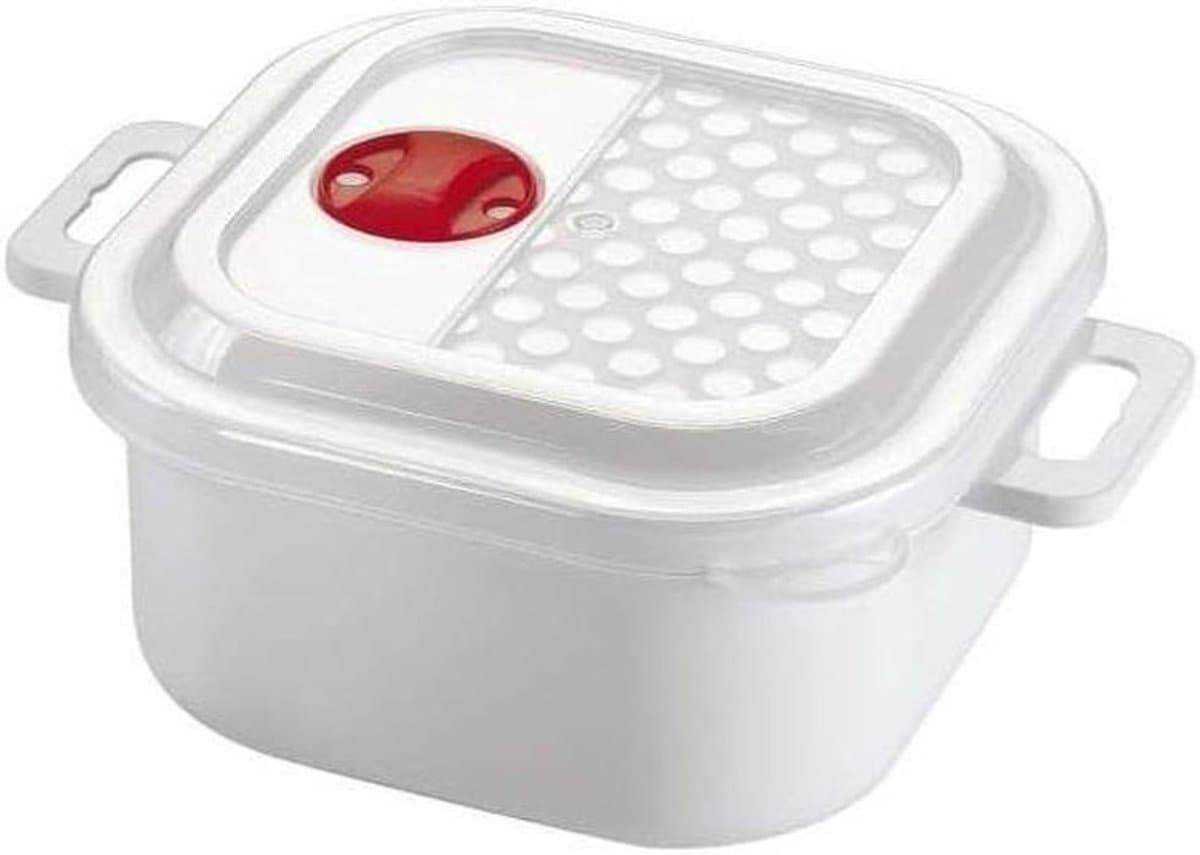 Microgolf Kasserol - Magnetron Bakje - Voedsel Opwarmen - Met Ventiel Deksel - 11 liter - Wit — afbeelding 1