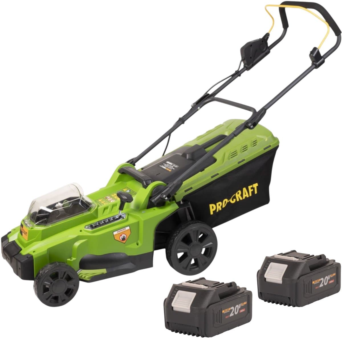 Procraft PLM20bb accu grasmaaier 40 V ( 2x 20 V ) 370 mm borstelloos + 2x accu 4,0 Ah - zonder oplader — afbeelding 1
