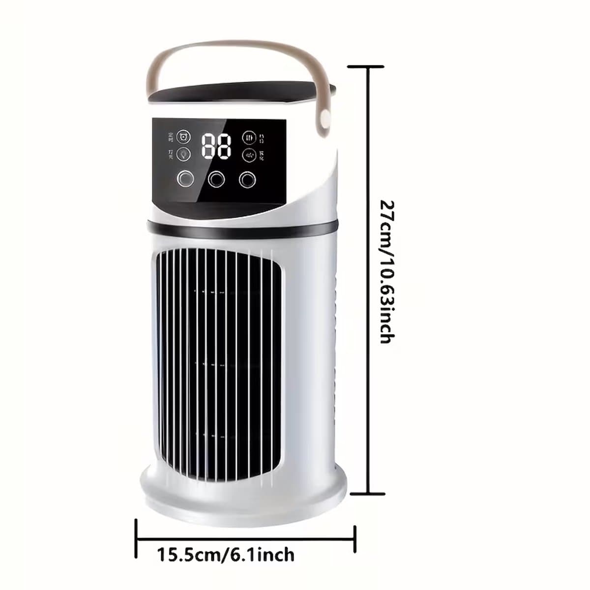 Mini aircooler - 6 snelheden, USB, watertank, timer, luchtkoeler voor bureau slaapkamer en thuiswerkplek - Wit — afbeelding 1