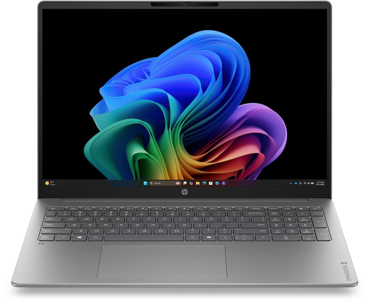 HP OmniBook 3 16-bz0714ndx - Copilot+ Laptop - 16 inch - Snapdragon X - 16GB/512GB - QWERTY - 2K OLED - Studenten laptop — afbeelding 1
