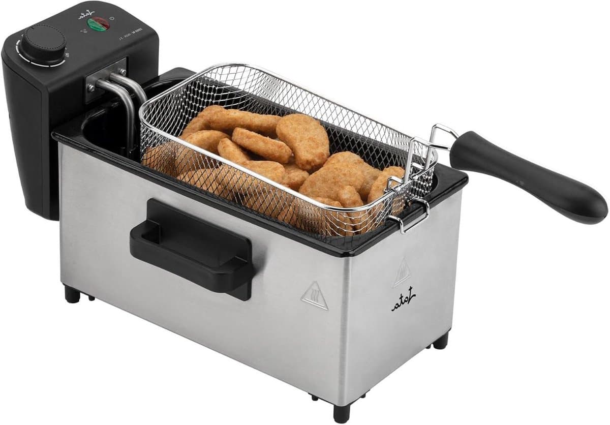 Olie Friteuse - Frituurpan - Lekkere Snacks - Koude Zone Technologie - 4 Liter Capaciteit - Grijs — afbeelding 1