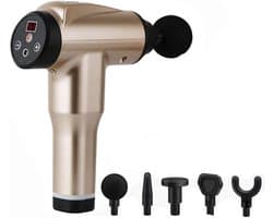 Massagepistool - Spierherstel Tool - Spierontspanning Herstel - LCD Touchscreen - 6 Massagekoppen - Goud