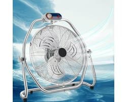Industriële Vloerventilator - Hoge Snelheid - Ruimte Koeling - Instelbare Kantelkop - 16 inch - Zwart