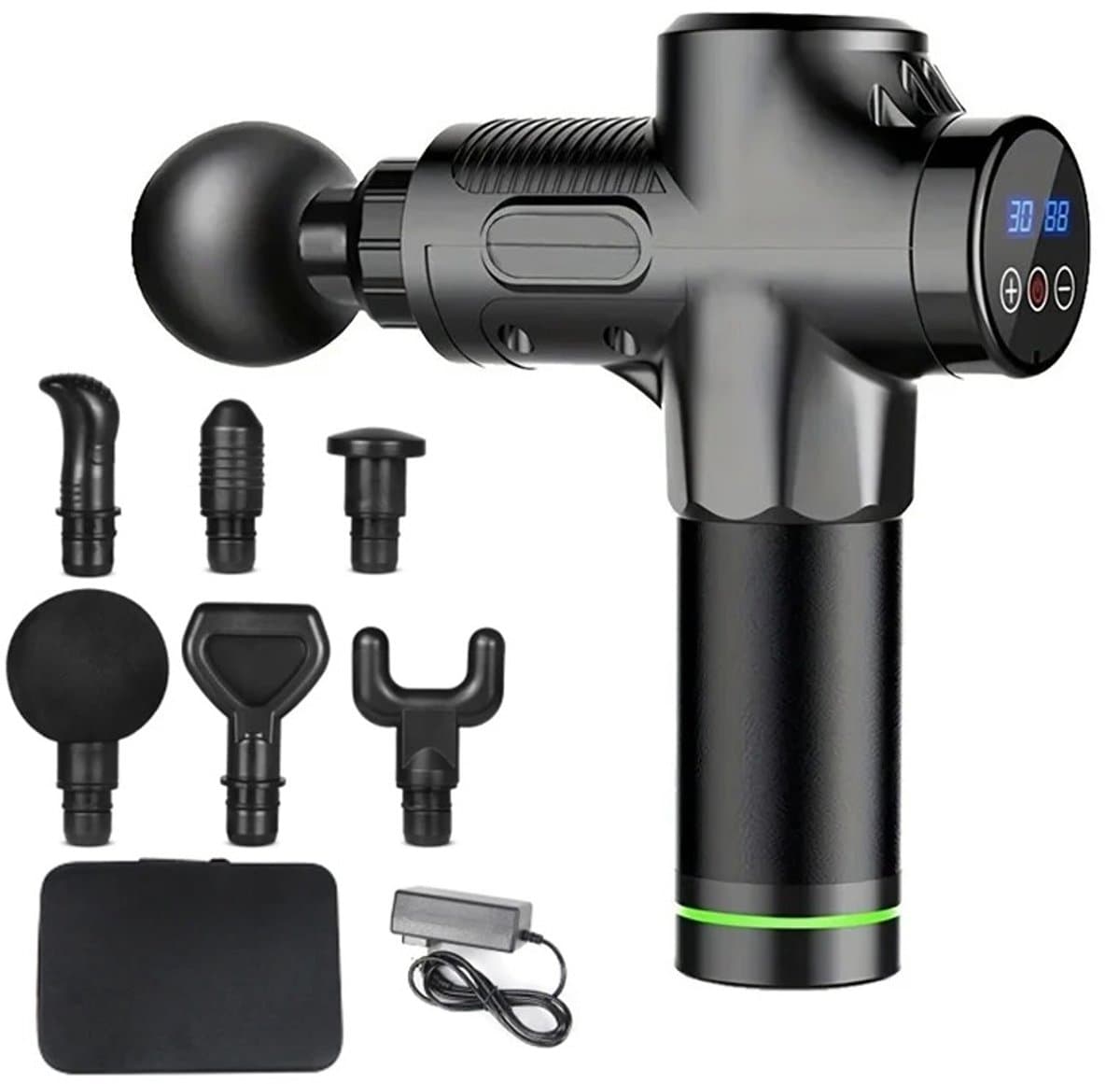 Sello! massage gun – massage pistool – massage apparaat – diepe massage – krachtige motor – stille werking – 6 massagekoppen — afbeelding 1