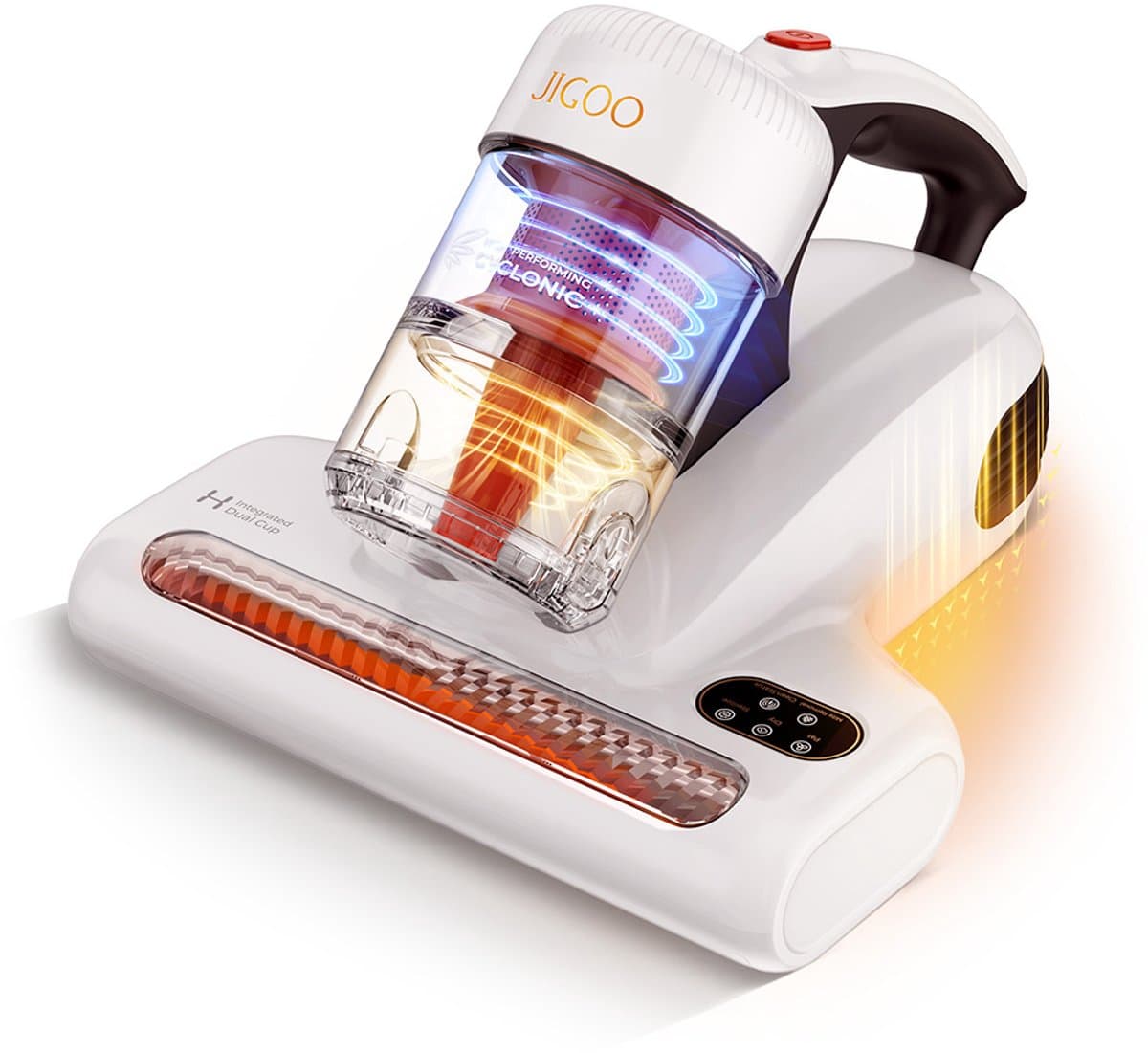 JIGOO J200 Smart Anti-Mijt Stofzuiger Voor Bed - 500W 13000Pa Suction, UV & 60°C Heat, Integrated Dual-Cup, Metal Brushroll, LED Display, for Mattress Sofa Carpet — afbeelding 1