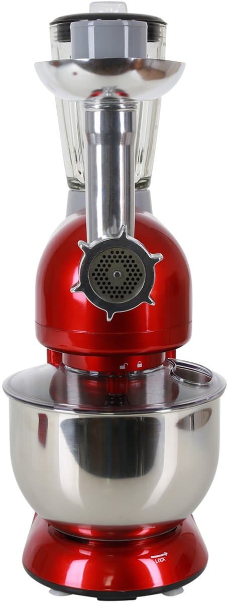 Klarstein Knetmaschine keukenmachine met Fleischwolf, 2000W Teigmaschine klein, 6 standen, Schneebesen - & Knethaken, planetair , roermachine met Mixer, keukenmachines met 5L kom - Rührmaschine - Planeetmenger - Food Processor — afbeelding 1