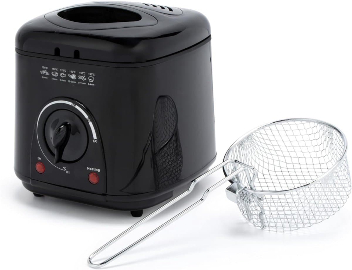 SNJY® Mini Airfryer - Airfryer Klein - Camping Airfryer - 1 Liter - 950W - Zwart — afbeelding 1