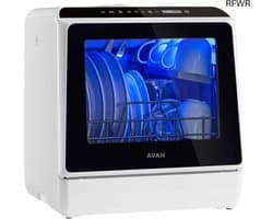 Tafelvaatwasser - Mini vaatwasser - Snel afwassen - Ingebouwde watertank - 43x43x46 cm - Wit