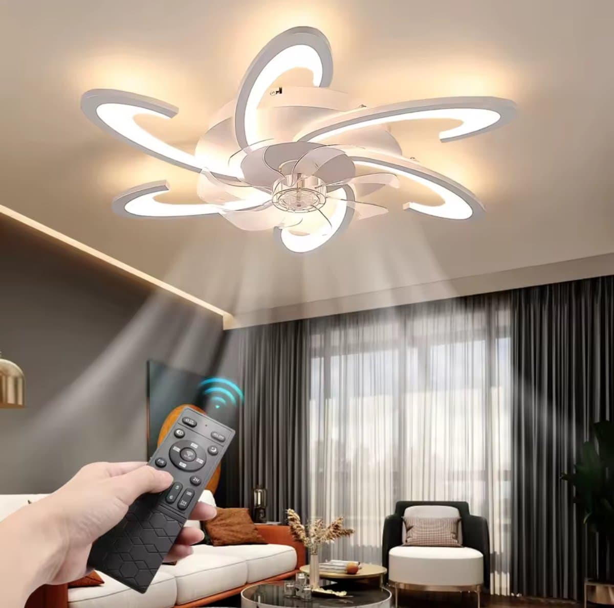 Plafondventilator met verlichting - Afstandsbediening — afbeelding 1