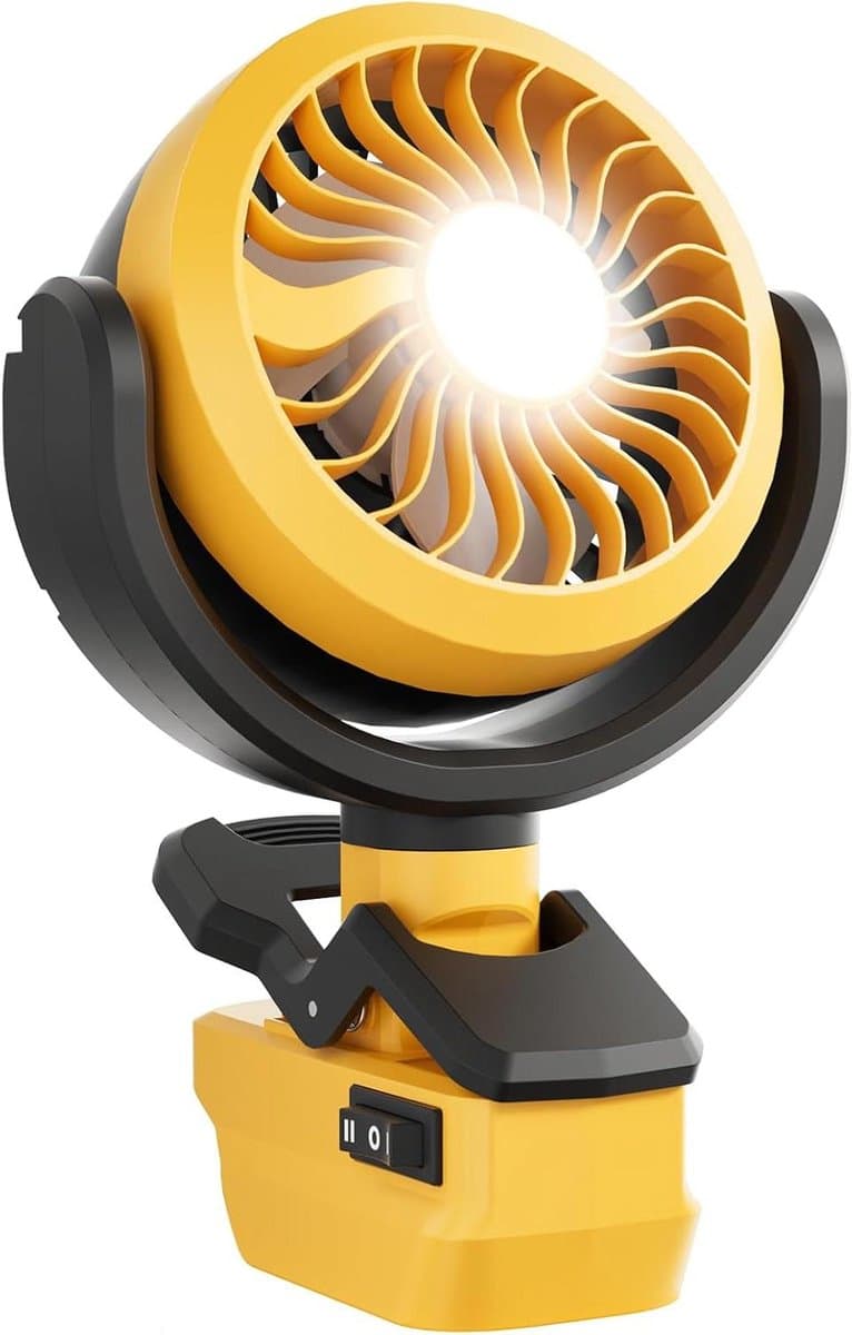 Accuventilator - Draadloze ventilator - Werkplaats koeling - Compatibel met gereedschapsaccu's - 26x18x8.5 cm - Groen — afbeelding 1